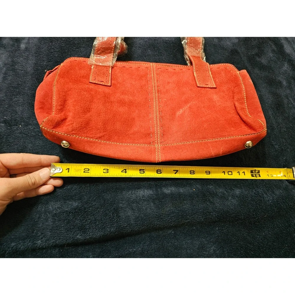JouJou Skins Red Suede Leather Fringe Jacket and Matching Bag Set Womens Medium